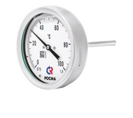 Термометры коррозионностойкие с возможностью гидрозаполнения силиконом (осевое присоединение)