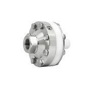 Разделитель мембранный РМ-Х11-Н/Ф-G1/2, верхний фланец - нерж. сталь, нижний фланец - фторопласт, мембрана - фторопласт, резьба М20х1,5 внутр. - G1/2 наруж.