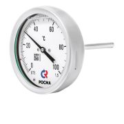 ТЕРМОМЕТР биметаллический коррозионностойкий 100мм, Тип - БТ-51.220, осевое присоединение. 0-100С. Резьба G1/2. Длина штока 64мм. Класс точности 1,5. Готовый к гидрозаполнению.