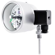 ТЕРМОМЕТР биметаллический коррозионностойкий 100мм, Тип - БТ-54.220, универсальное присоединение (поворотно-откидной корпус). 0-450С. Резьба G1/2. Длина штока 250мм. Класс точности 1,5. Электроконтактная приставка, тип V (ЛРПЗ)