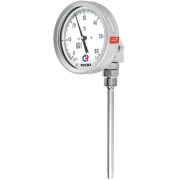 ТЕРМОМЕТР биметаллический коррозионностойкий 100мм, Тип - БТ-54.220, универсальное присоединение (поворотно-откидной корпус). 0-120С. Резьба G1/2. Длина штока 64мм. Класс точности 1,5. Готовый к гидрозаполнению.