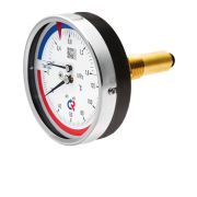 ТЕРМОМАНОМЕТР 80мм, Тип - ТМТБ-31Т, осевое присоединение. Длина клапана 64мм. 0-120С. 0-1MPa. Резьба G1/2. Класс точности 2,5.