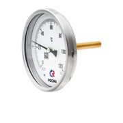 ТЕРМОМЕТР биметаллический 150мм, Тип - БТ-71.211, осевое присоединение. В комплекте с защитной гильзой (латунь). -40-60С. Резьба G1/2. Длина штока 100мм. Класс точности 1,5.