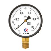 МАНОМЕТР общетехнический 50мм, Тип - ТМ-210Р, радиальное присоединение. 0-1MPa. Резьба G1/4. Класс точности 2,5.